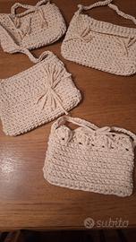 borsa uncinetto fettuccia avorio