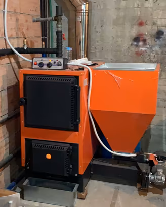 termostufa pellet nocciolino sansa legna