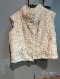 Smanicato in ecopelliccia size L colore bianco