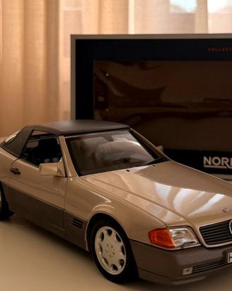 Norev 1:18 Mercedes 500 SL R129 1989 Smoke Silver