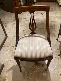 Sedie in legno stile classico con seduta imbottita