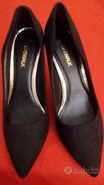 decolté nere in camoscio