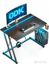 Scrivania Gaming ODK con LED STILE CARBONIO