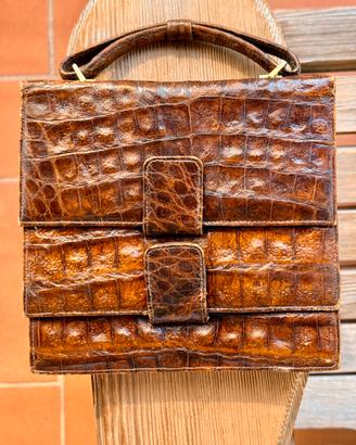 Borsa unisex vintage in cocco