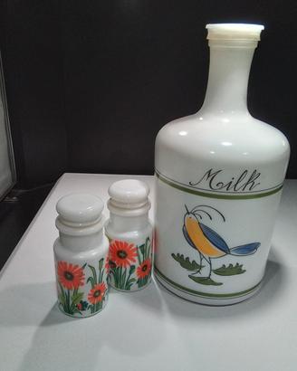 Bottiglie vetro bisnco latte egizia