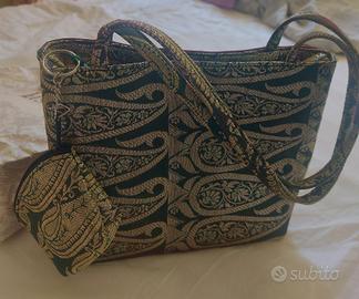 Borsa verde in SETA -