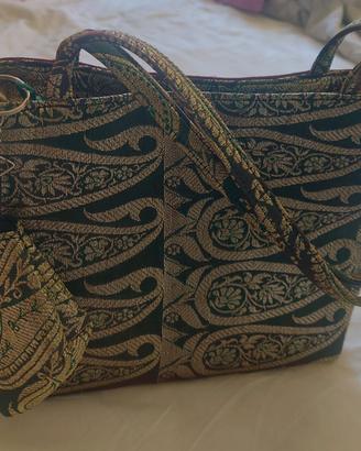Borsa verde in SETA -