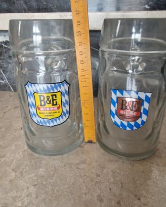 Coppia Boccali Birra B&E Memmingen Vintage 0,5L