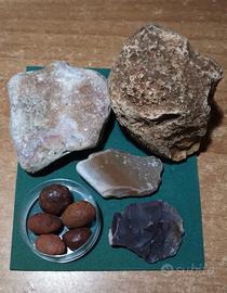 Minerali Puglia (calcite fluo, selce, bauxite)