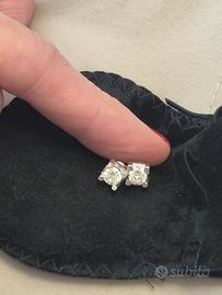Orecchini oro bianco 18k brillanti 1ct