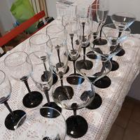 bicchieri vintage Luminarc stelo nero,  6+6+6