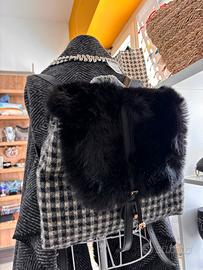 zaino in ecopelliccia nero