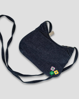 Borsetta MINI Jeans Con Ricamo Fiori – Stile 2000