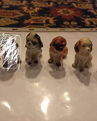 Miniature Cani e gatto in porcellana