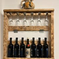 Portabottiglie da parete in legno, taverna