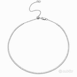 Collana Trnnis con Fimante Moissanite da 2 mm