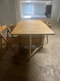 TAVOLO IKEA NORDEN ESTENSIBILE +4 SEDIE PIEGHEVO