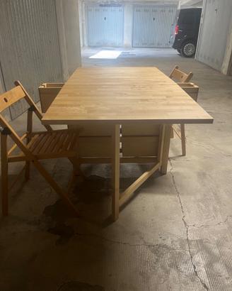 TAVOLO IKEA NORDEN ESTENSIBILE +4 SEDIE PIEGHEVO