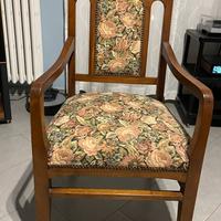 Poltrona antica tessuto floreale