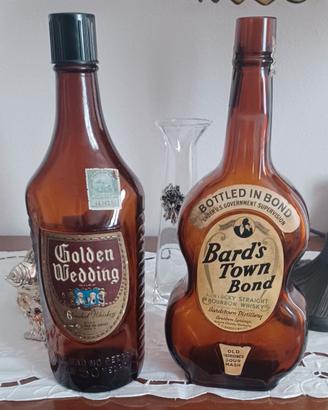 2 BOTTIGLIE OLD WHISKEY USA ANNI 40 VUOTE RARE