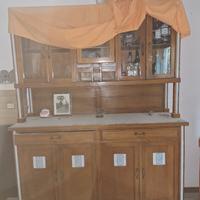 credenza in rovere primi '900 con alzata