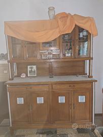 credenza in rovere primi '900 con alzata