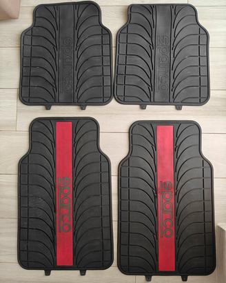 Tappetini Sparco SPC1913RS,LATEX, FRANJA, Rosso