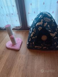 cuccia e tiragraffi e ciotola 