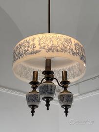 Set illuminazione vintage: lampadario + abat-jour