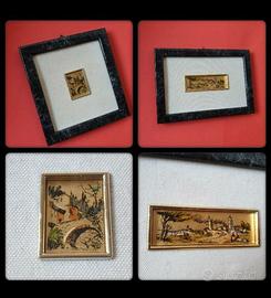 QUADRETTI FOGLIA ORO - PAESAGGIO