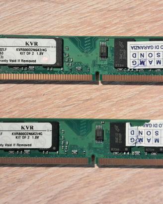 RAM Kingston 4 Gb per PC fissi 