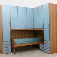 Cameretta moderna seminuovo azzurro e noce