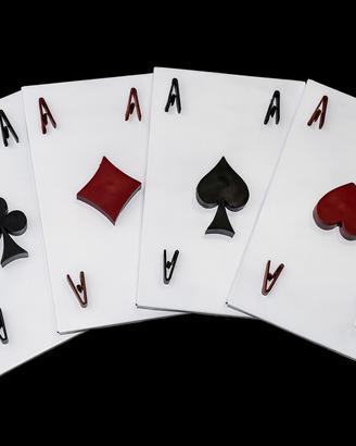 SCULTURA CARTE POKER - 4 ASSI