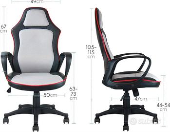 Sedia da ufficio ergonomica stile gaming
