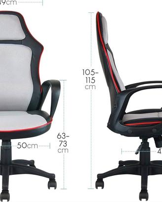 Sedia da ufficio ergonomica stile gaming