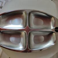 ALESSI Antipastiera Vassoio 4 scomparti in acciaio