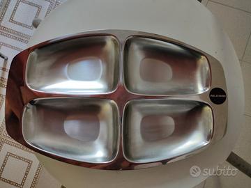 ALESSI Antipastiera Vassoio 4 scomparti in acciaio