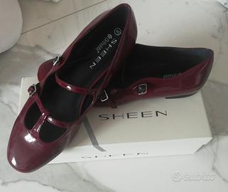 scarpe ballerina rosso bordeaux donna TG. 40
