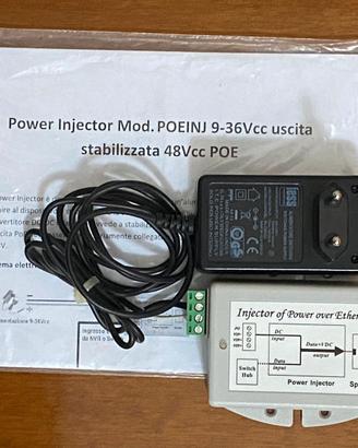 Iniettore Power Over Ethernet 9-36V IN 48V POE