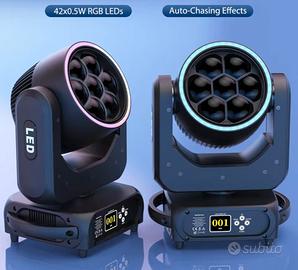 Testa Mobile Led Bee Eye 7x40w Con Ring RGB 300W