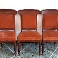 Tre sedie Umbertine originali fiore