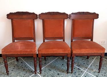 Tre sedie Umbertine originali fiore