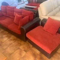 DIVANO AD ANGOLO ED ISOLA IN PELLE