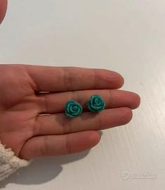 Orecchini fiori turchesi