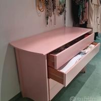 cassettiera vintage  anni 80 rosa