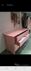 cassettiera vintage  anni 80 rosa
