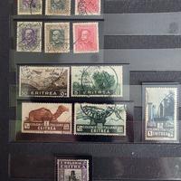 12 Francobolli Eritrea Poste Italiane colonie