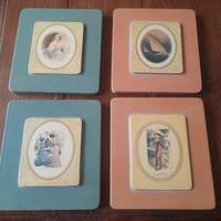 4   Quadri vintage in legno 