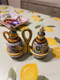 Set oliera e aceto ceramica artigianale