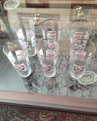 6 bicchieri long drinks e 2 misurini vintage